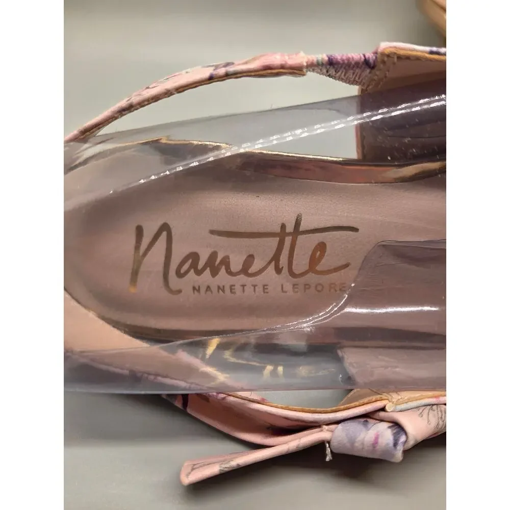 Nanette Lepore Rhona slingback kitten heels in a pink floral Size 6M